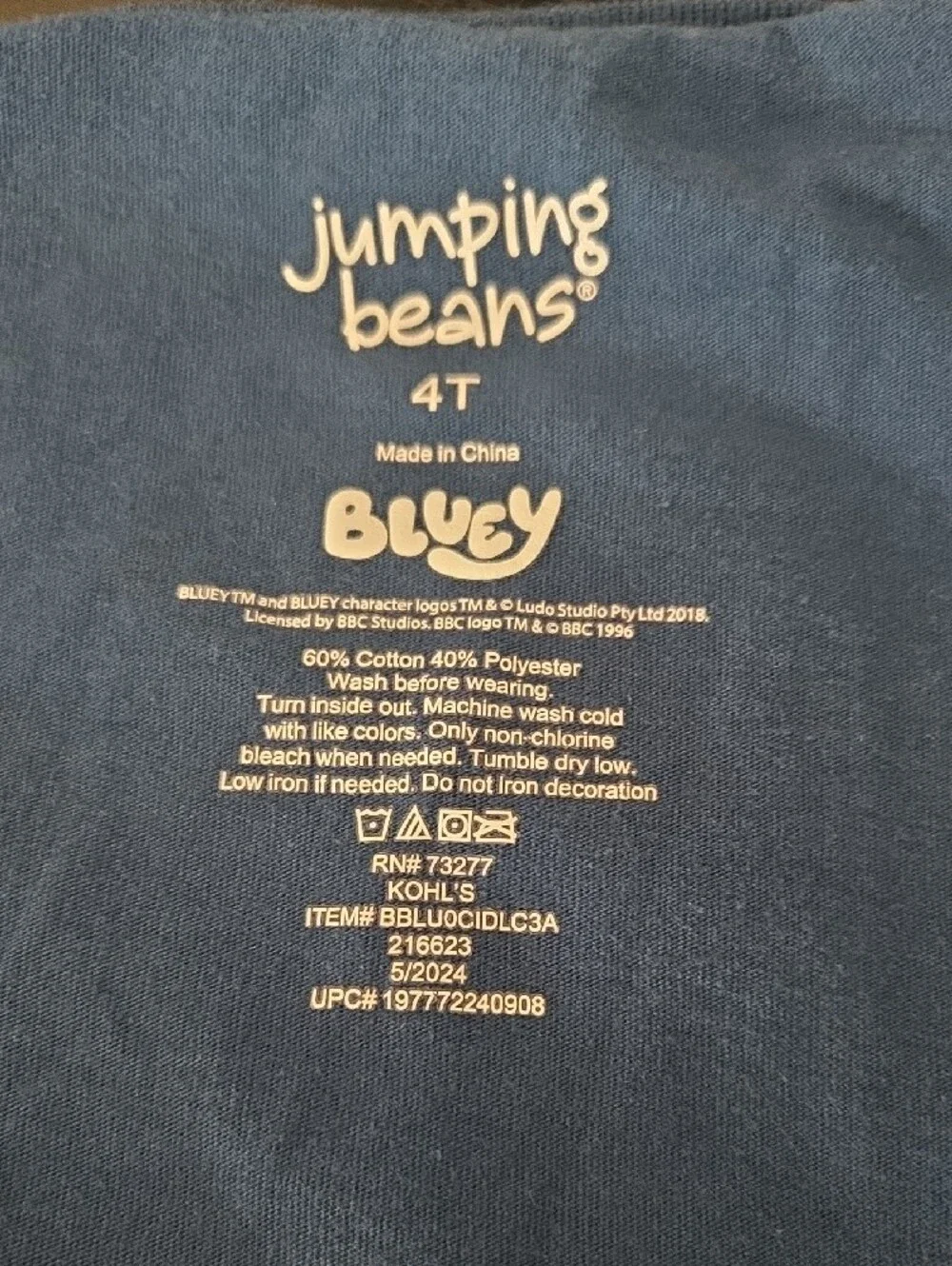 jumping beans Bluey Navy Blue Long Sleeve Tee